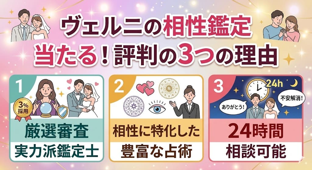 ヴェルニの相性鑑定が当たると評判の3つの理由
