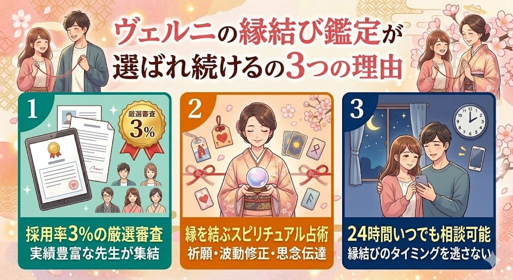 ヴェルニの縁結び鑑定が選ばれ続ける3つの理由