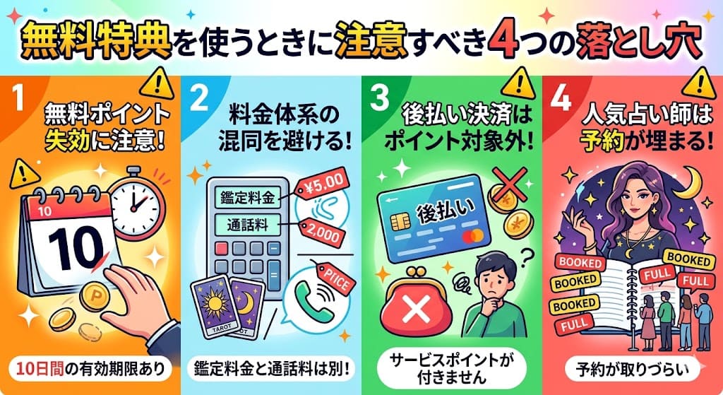 無料特典を使うときに注意すべき4つの落とし穴