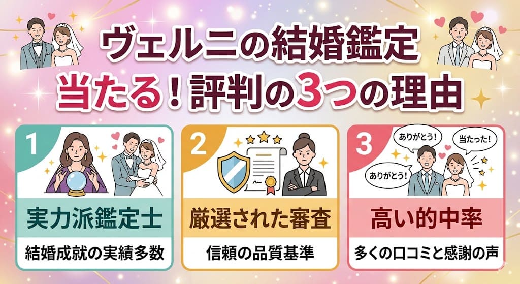 ヴェルニの結婚鑑定が当たると評判の3つの理由
