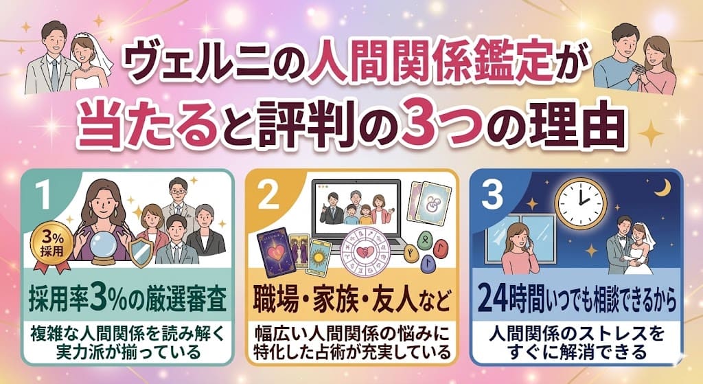 ヴェルニの人間関係鑑定が当たると評判の3つの理由