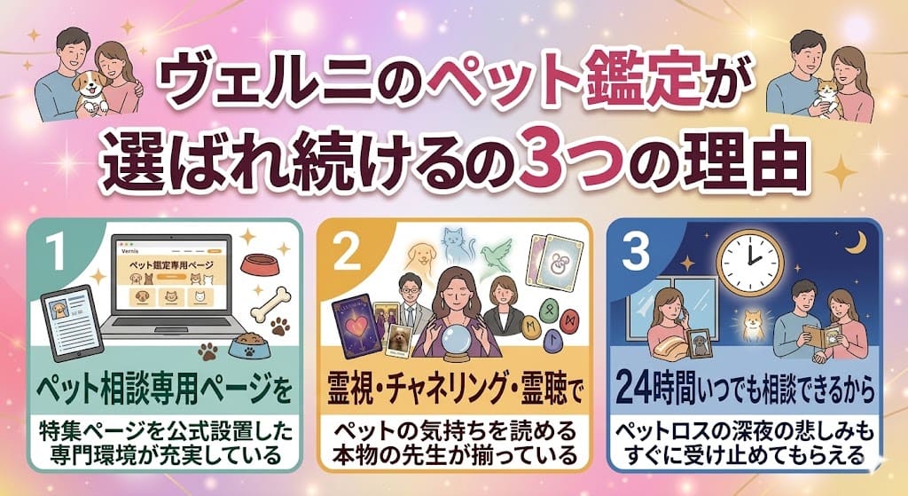 ヴェルニのペット鑑定が選ばれ続ける3つの理由