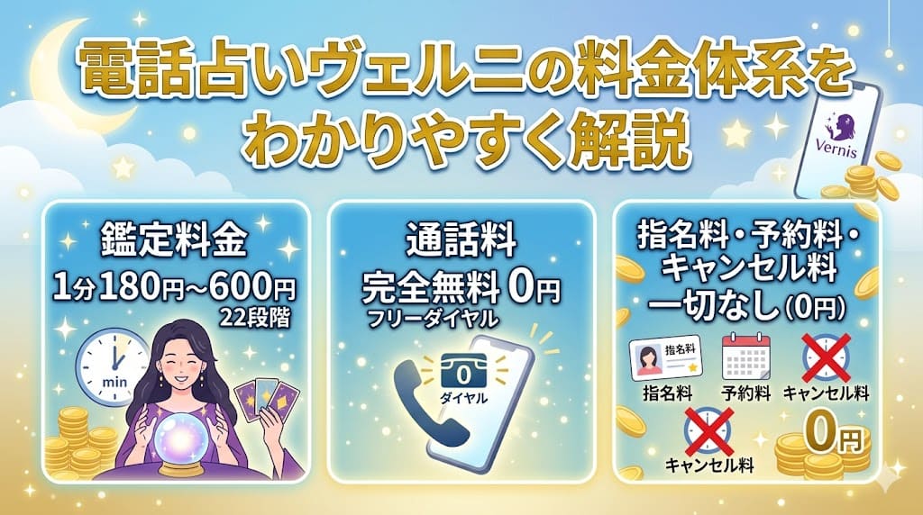 電話占いヴェルニの料金体系をわかりやすく解説