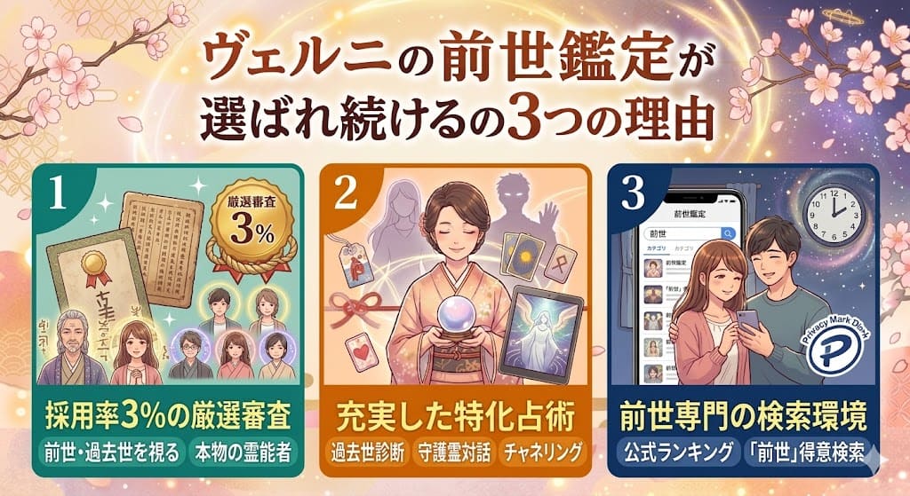 ヴェルニの前世鑑定が選ばれ続ける3つの理由