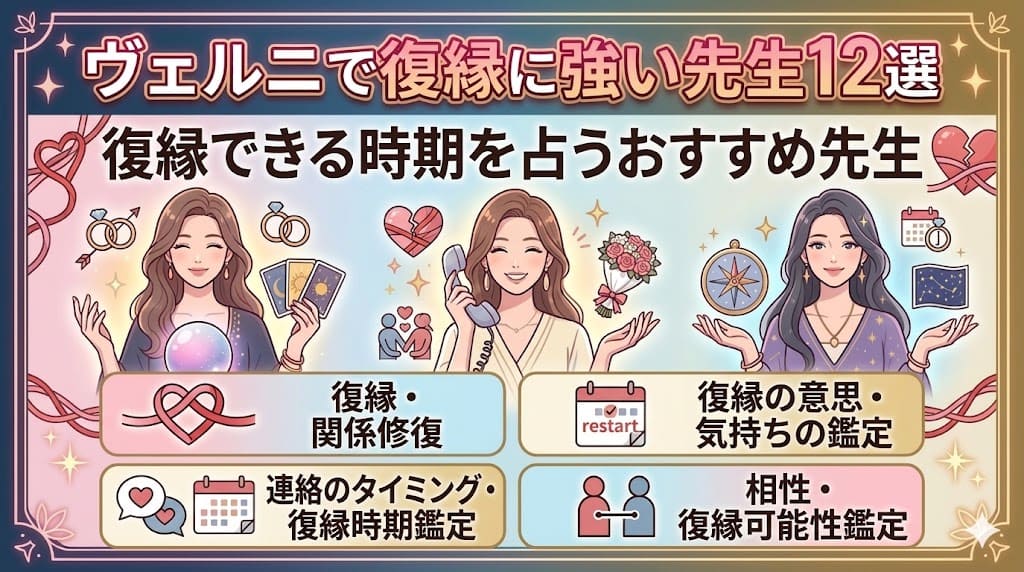ヴェルニで復縁に強い先生12選｜元カレとよりを戻したい方におすすめ占い師