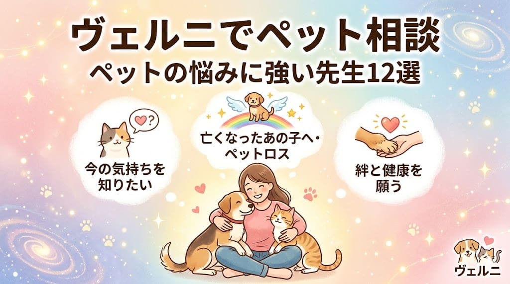 ヴェルニでペットの悩みに強い先生12選｜気持ち・ペットロス・亡くなったあの子のメッセージを鑑定