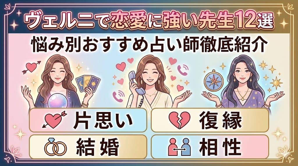 ヴェルニで恋愛に強い先生12選｜悩み別おすすめ占い師を徹底紹介