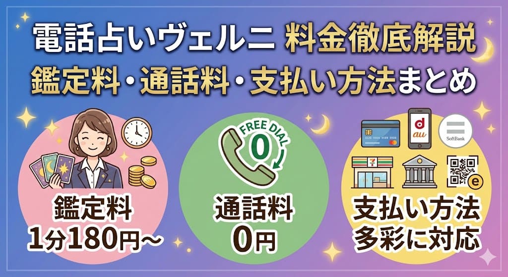 電話占いヴェルニの料金を徹底解説｜鑑定料・通話料・支払い方法まとめ